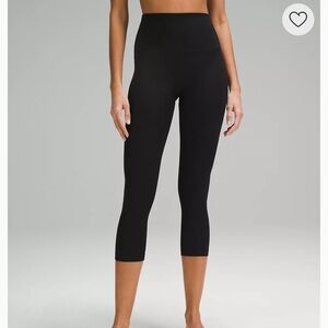 Lululemon Align High Rise RIBBED cropped 23 inch leggings  Black Size 2